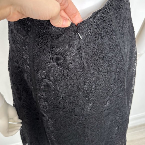 ML Monique Lhuillier Sweetheart Neckline Lace Overlay Cocktail Dress in Black - Picture 12 of 16